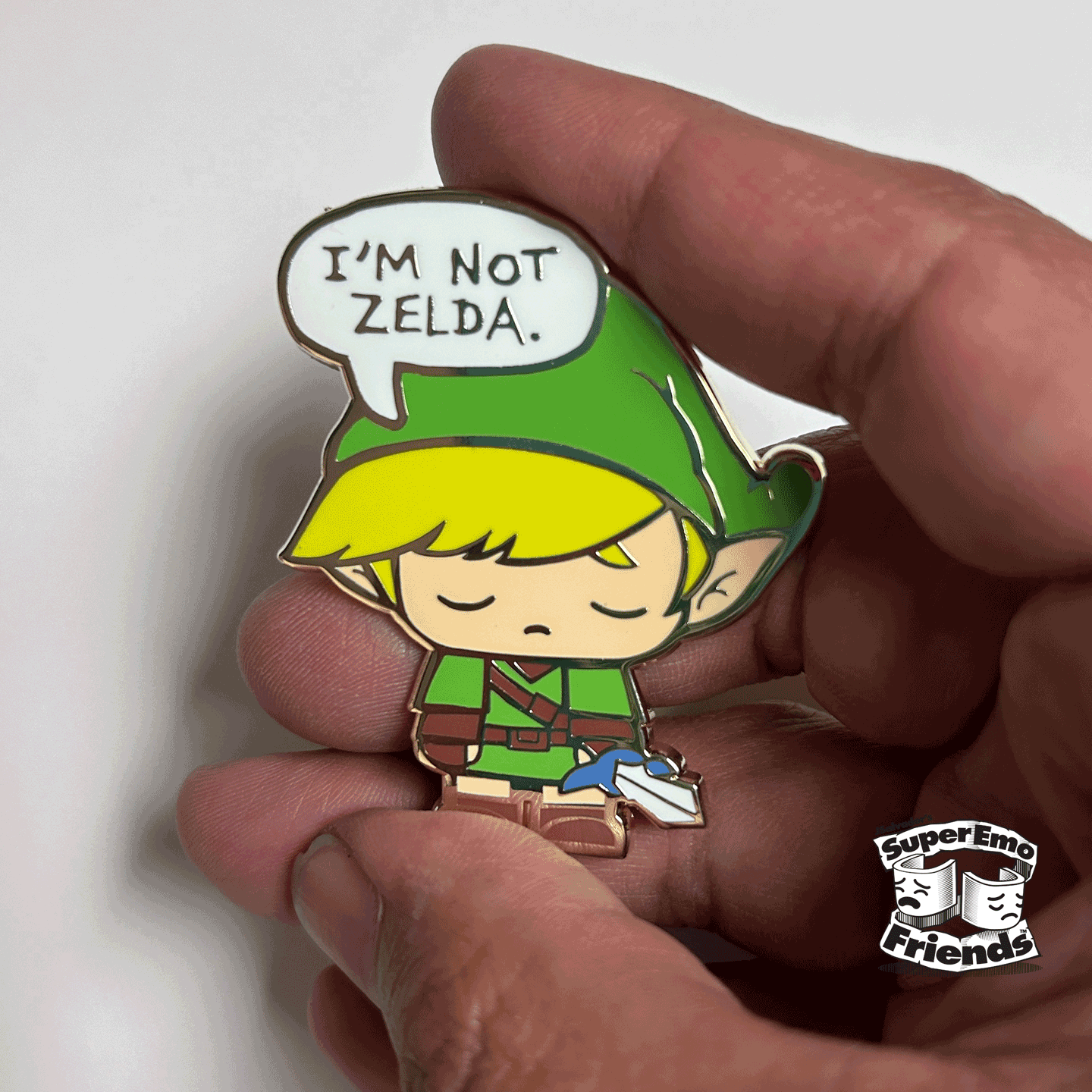 SuperEmoWink Enamel Pin