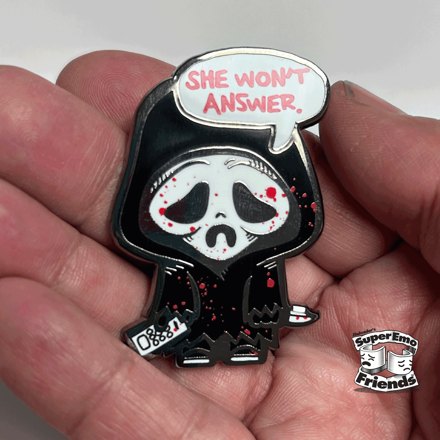 SuperEmoScreemo Enamel Pin